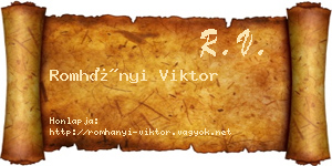 Romhányi Viktor névjegykártya