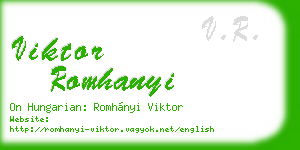 viktor romhanyi business card